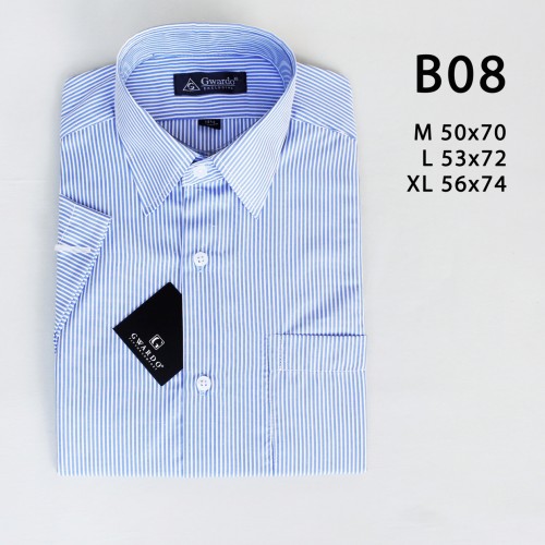 Foto Produk Kemeja pria murah motif tangan pendek ukuran reguler bahan cotton B08 - M dari sekambakarmurah