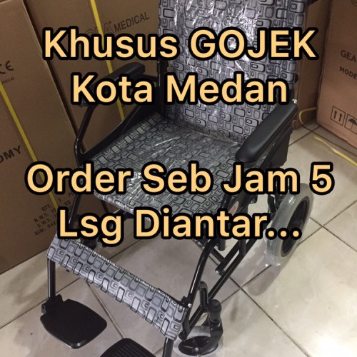 Foto Produk Kursi Roda Semi Travelling Ringan Gea FS 868 Black Steel dari mari laris