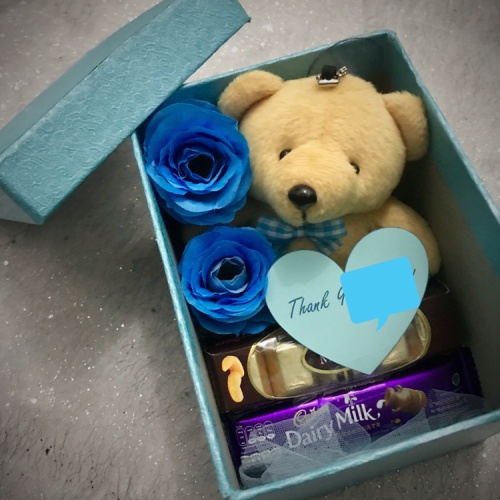 Foto Produk Suprise box love teddy biru / kado pacar cewek / hadiah ulang tahun dari Lee_Art_Shop