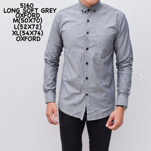 Foto Produk Kemeja Polos Cowok Abu abu Panjang Kerja Kantor Murah / Baju pria - M dari ALJOSA
