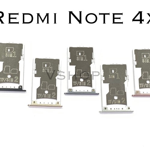 Foto Produk Simtray Sim Tray Tempat Simcard Redmi Note 4X Black/Silver/Gold/Rose - Gold dari vshop sparepart