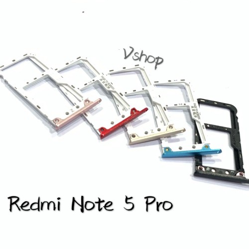 Foto Produk Simtray Tempat Simlock Simcard Xiaomi Redmi Note 5 Pro Black/Gold/Pink - Biru dari vshop sparepart