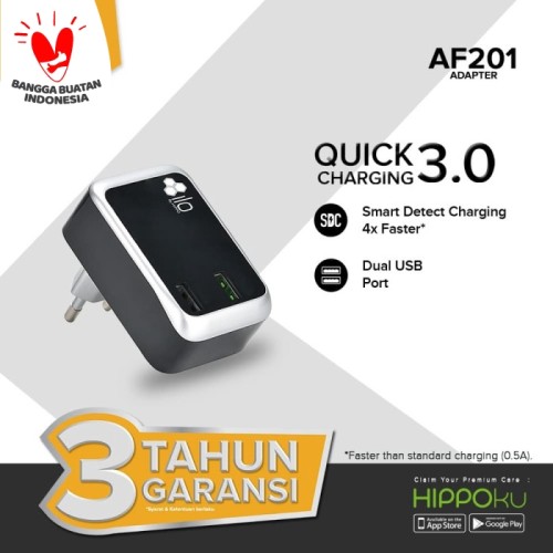 Foto Produk Hippo ILO AF201 Adaptor Charger Fast Quick Charging 3.0 Value Pack dari iLo Official Store