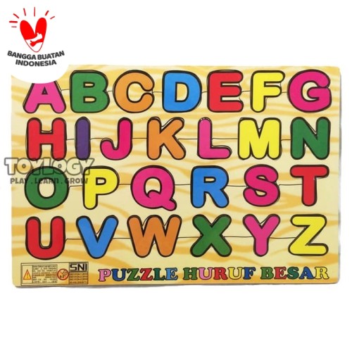Foto Produk Mainan Edukasi Anak Puzzle Kayu Abjad Alphabet Huruf Besar Kapital ABC dari Toylogy