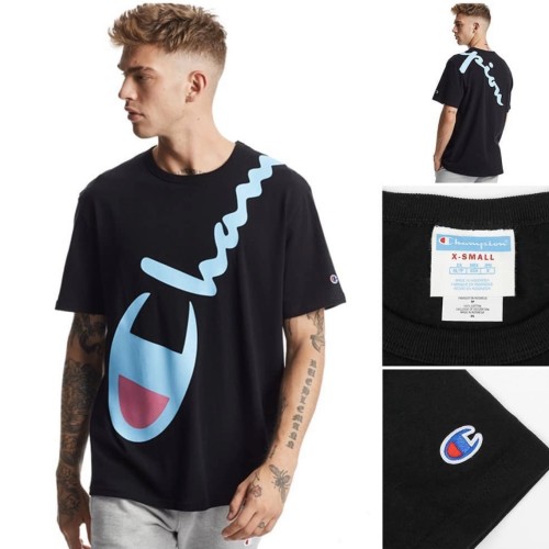 Foto Produk Kaos Champion Diagonal Big Logo Script Tee Black Original BNWT dari OTOMO Store