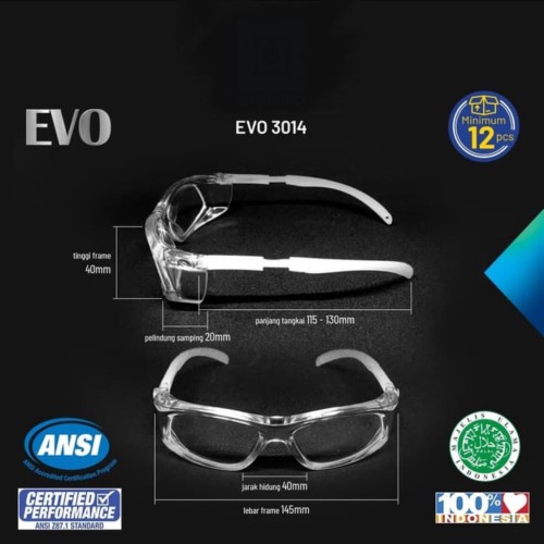 Foto Produk Kacamata safety goggle APD pelindung antivirus corona glasses evo 3014 dari VAPOR LAB