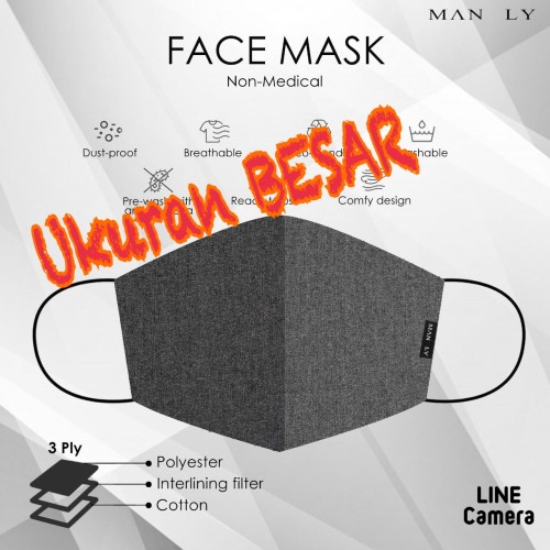 Foto Produk Masker Manly 3 ply terbaru SIZE LARGE (non medis) isi 5 pcs dari Sari Agung Kertas