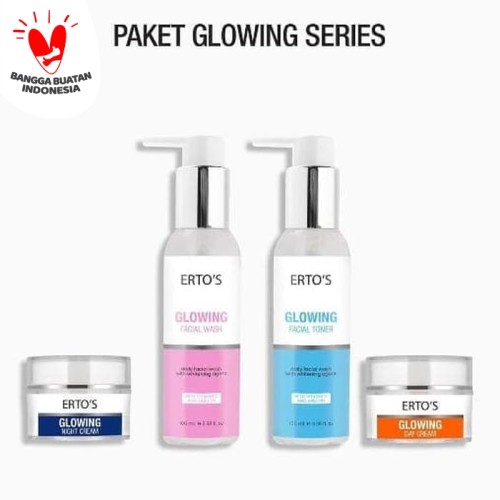 Foto Produk ERTOS PAKET GLOWING SERIES 4IN1 (Glowing day . Night . F.wash. Toner) dari Grosir Laris