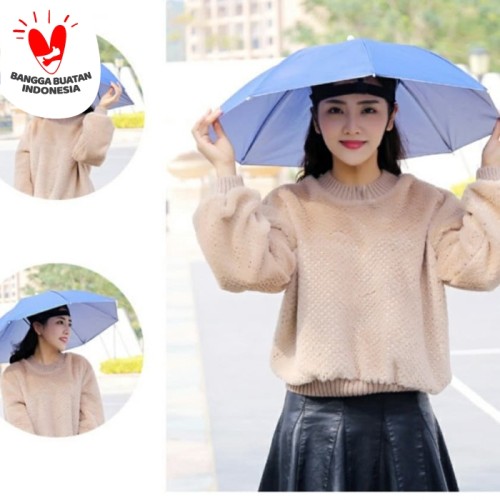 Foto Produk 50 cm Payung Topi / Topi Payung / Payung Kepala diameter 50cm - Random dari dajessvin