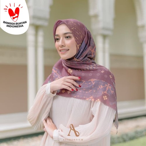 Foto Produk KERUDUNG SEGI EMPAT MOTIF VOAL ULTRAFINE AUTHENTISM RAYA SERIES PURPLE dari Authentism.id