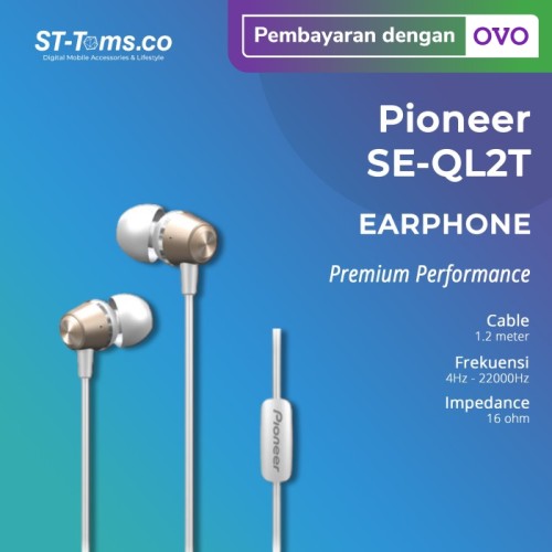 Foto Produk Pioneer SE-QL2T / SE QL2T In-Ear Earphones - Black - Gold dari ST-Toms.co
