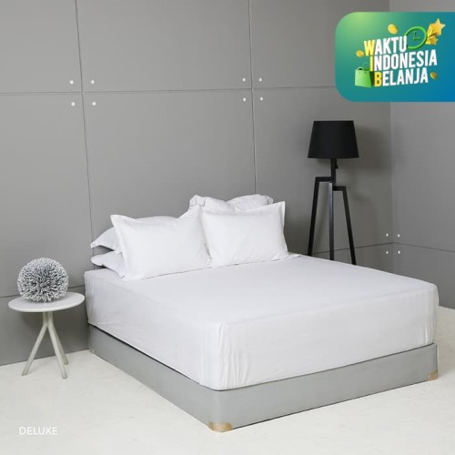 Foto Produk King Rabbit Set Sprei Queen 160x200 cm Motif Bamboo White dari King Rabbit Official