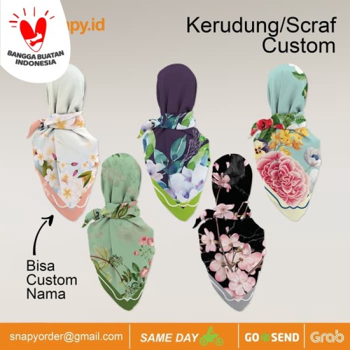 Foto Produk Cetak Scarf/Kerudung Custom bahan voal Premium dari snapy