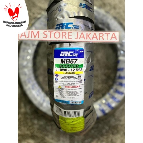 Foto Produk IRC MB67 110/90-12 Tubeless... Scoopy Ring 12 Belakang.. dari AJM Store Jakarta