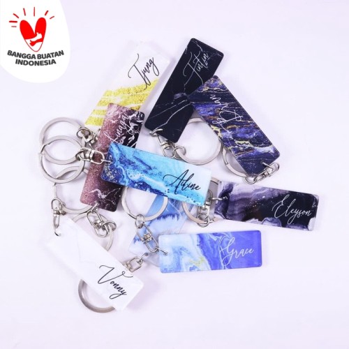 Foto Produk Gantungan Kunci Label | Keychain | Marble dari Otello Laser Cut