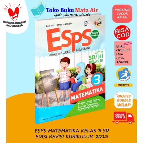 Foto Produk BEST SELLER ESPS MATEMATIKA 3 UNTUK SD/MI KELAS III ( K13N ) ERLANGGA dari Toko Buku Mata Air