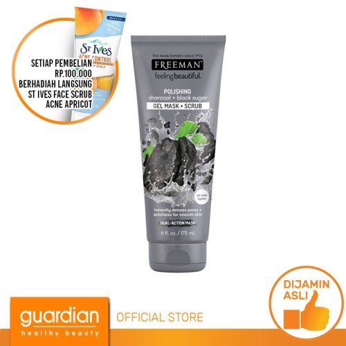 Foto Produk FREEMAN CHARCOAL+BLACK SGR GEL MSK 175ML dari Guardian Official Store