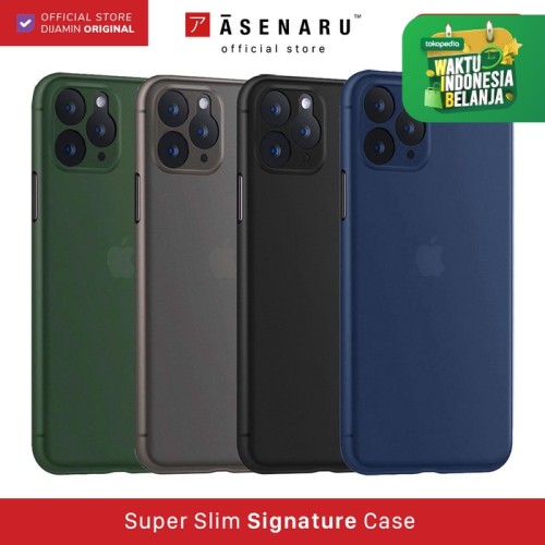 Foto Produk ASENARU iPhone 11/11 Pro/11 Pro Max Casing - Super Slim Signature Case - Hitam, iPhone 11 dari Asenaru Official Store