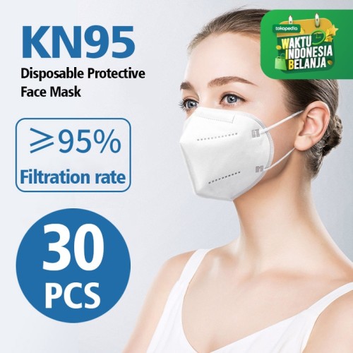 Foto Produk isi 30 pcs Masker KN95 PM2.5 Earloop 4Ply 4 ply filter 95% setara n95 dari lbagstore