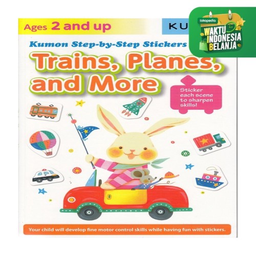Foto Produk Buku Anak - Kumon - Step-by-Step Stickers: Trains, Planes, and More dari Kumon Publishing INA