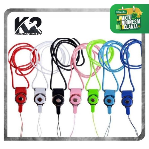 Foto Produk Tali Gantungan HP 2in1 / Strap Gantungan HP Model Kalung - Putih dari K2 Official Store