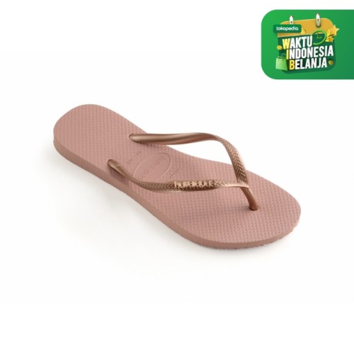 Foto Produk Havaianas Slim Logo Metallic 3655-Rose Nude - Sandal Wanita - Merah Muda, 39-40 dari Havaianas Official Shop