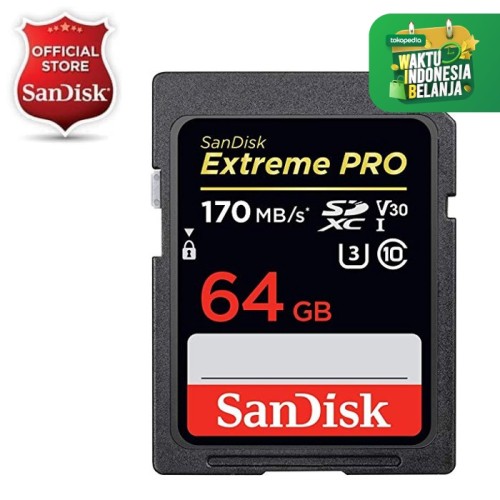 Foto Produk SanDisk Extreme Pro SDXC UHS-I Card 64GB 170MB/s dari SanDisk Official