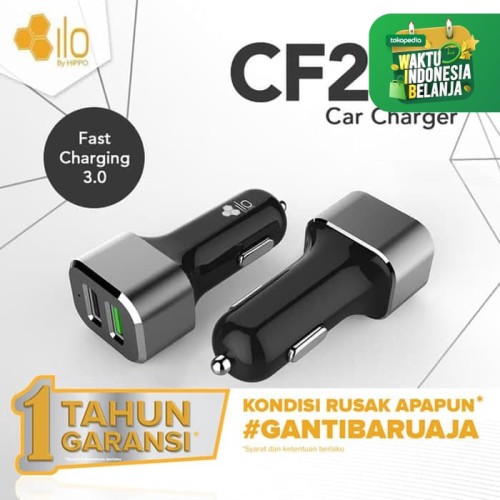 Foto Produk Hippo ILO CF202 Car Charger Mobil Quick Fast Charging 3.0 Value Pack dari iLo Official Store