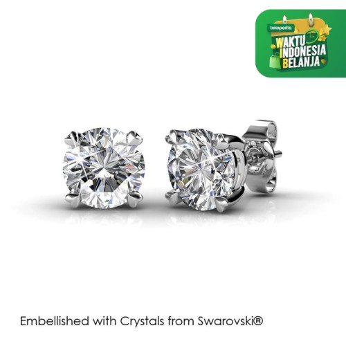Foto Produk SweetHeart Earrings - Anting Crystal Swarovsky By Her Jewellery - White Gold dari Her Jewellery