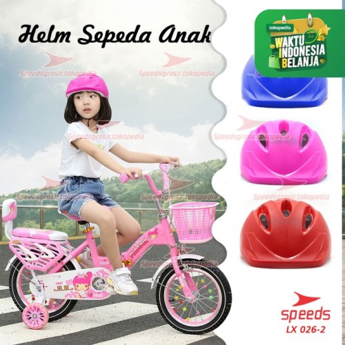 Foto Produk Helm Sepeda Anak untuk Skate board atau sepeda Ultra Ringan 026-02 - Merah Muda dari speedsgrosir