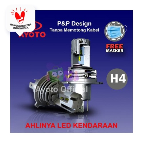 Foto Produk Lampu Mobil LED AYOTO H4 Hi/Lo 6000k, 35W+35W, 10.000 lumens, PNP dari Ayoto Official