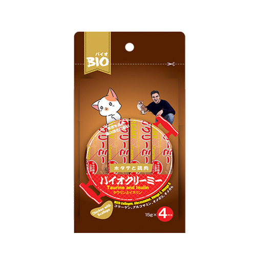 Foto Produk bio creamy 15 gr x 4 cat chicken with scallops dari F.J. Pet Shop