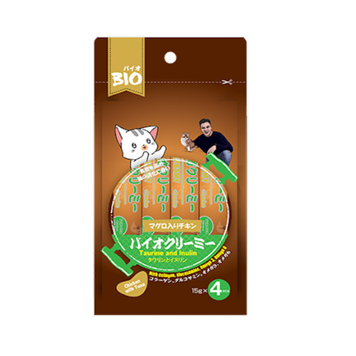 Foto Produk bio creamy 15 gr x 4 cat chicken with tuna dari F.J. Pet Shop