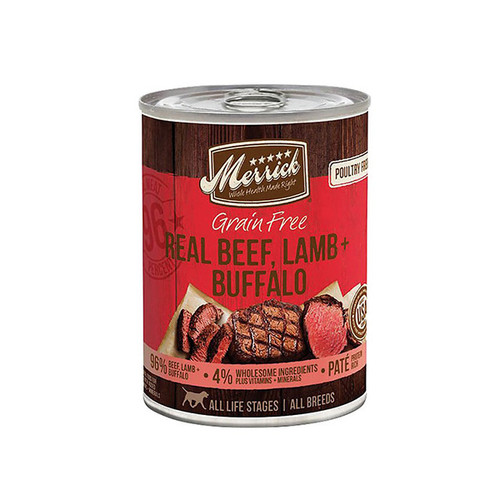 Foto Produk merrick grain free 360 gr dog real beef lamb and buffalo dari F.J. Pet Shop