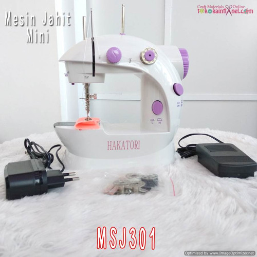 Foto Produk MSJ301 Mesin Jahit Mini Mini Sewing Machine Portable Hakatori Lampu dari Toko Kain Flanel dot com