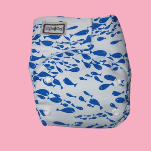 Foto Produk Ziggie Zag JUMBO Cloth Diaper - Swim Fish dari CHRISTALIS Shop