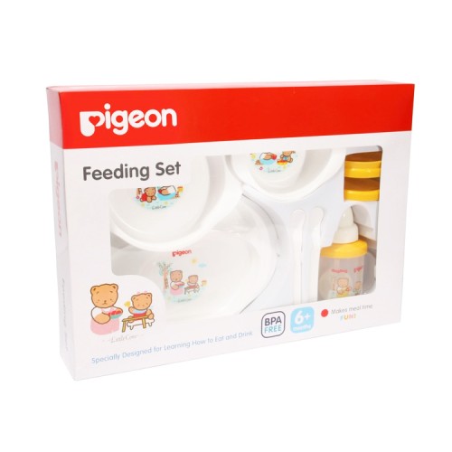 Foto Produk Pigeon Feeding Set with Training Cup/Perlengkapan Bayi/Gift Set Anak dari Moi and Moi Babies&Kids