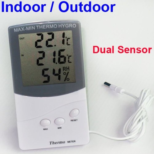 Foto Produk Hygrometeter Thermometer Indoor & Outdoor (2 sensor) dari HRDIK