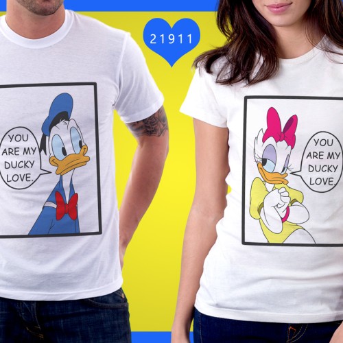 Foto Produk Couple t-shirt Donald Duck & Daisy Ducky Love dari PUSAT KAOS COUPLE GROSIR