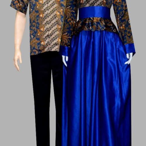 Foto Produk Baju couple batik sarimbit gamis semi sutra velvet baju pasangan D1629 dari Busana Batik Sarimbit