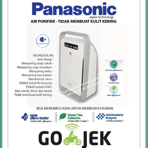 Foto Produk Panasonic Air Purifier F-PXJ30A GOJEK Anti Virus Bau Alergi Asap Rokok dari Surya Gemilang Toko