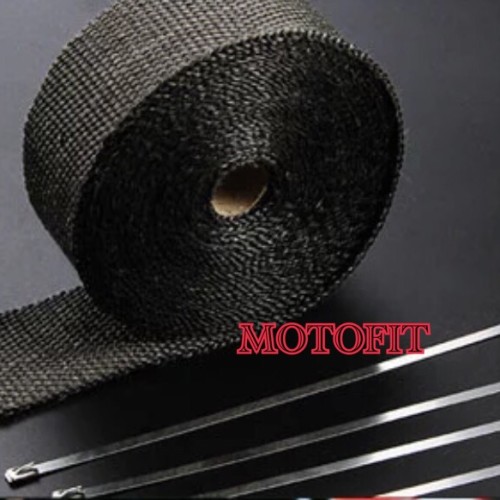 Foto Produk Glass Fiber Hitam Pembalut / Peredam Panas Knalpot / Exhaust Wrap 0 dari MOTO FIT VARIASI