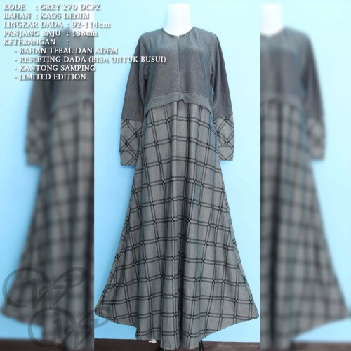 Foto Produk GREY G 270 DCPZ IRENE HIJAB MAXI GAMIS DRESS FASHION MUSLIMAH dari Warung Wongkito