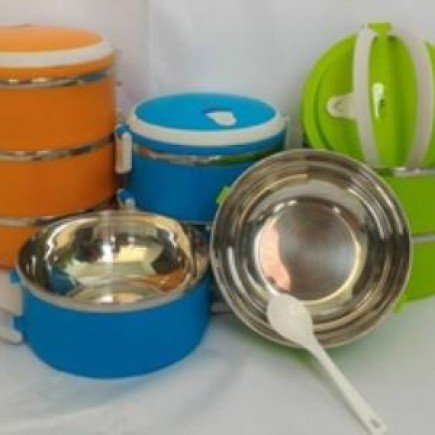 Foto Produk Rantang Stainless / Lunch Box Bulat Susun 3 | 2100ml Baru | Peralatan dari Claudia Krystina