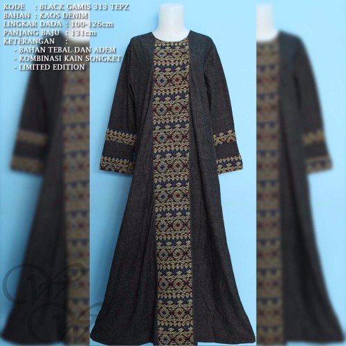 Foto Produk BLACK G 313 TEPZ IRENE HIJAB MAXI GAMIS DRESS FASHION MUSLIMAH dari Warung Wongkito
