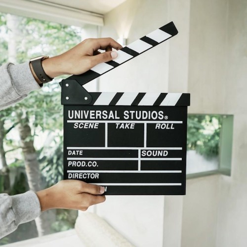 Foto Produk Otangale | clapper board papan sutradara hiasan hitam action film unik dari Mendekor