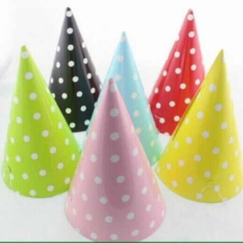 Foto Produk Topi Ulang Tahun Motif Polkadot dari Reaw Store