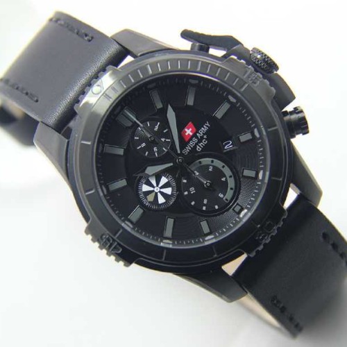 swiss army watch black face