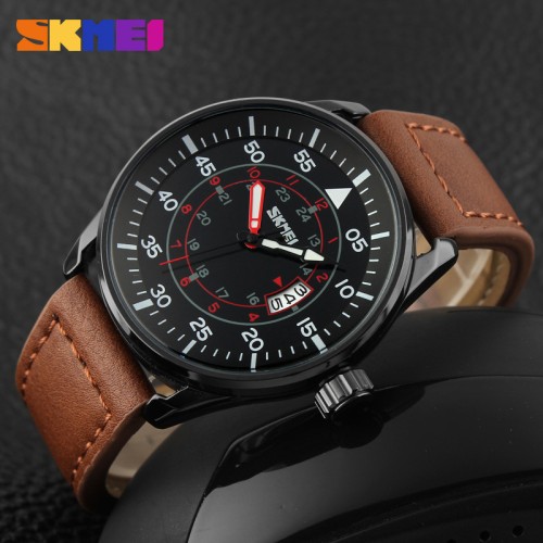 Foto Produk kmei 9113cl - 9113 brown , Leather Strap, Original, New, Waterproof dari AlfadaStore