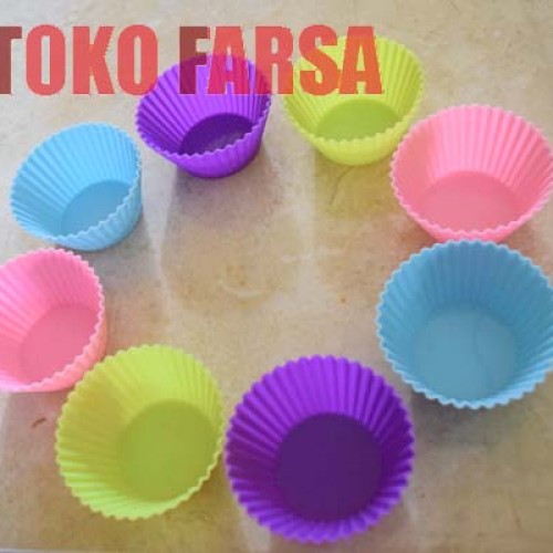 Foto Produk Cetakan Kue Cupcake Puding Muffin Silikon Besar 7cm Bentuk Bundar dari Toko Farsa